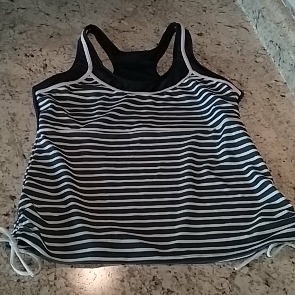 TANKINI 2 piece navy / white stripe size Large